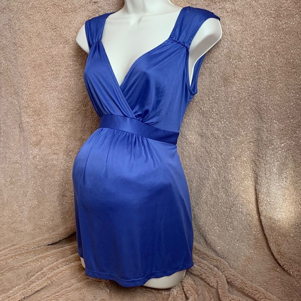 Motherhood Maternity Tunic Top Sleeveless Shirt M Blue-Purple